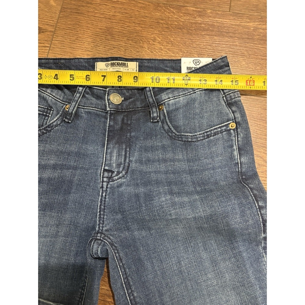 Women's Flare Jeans with Multicolor Chevron Design - Picture 14 of 16